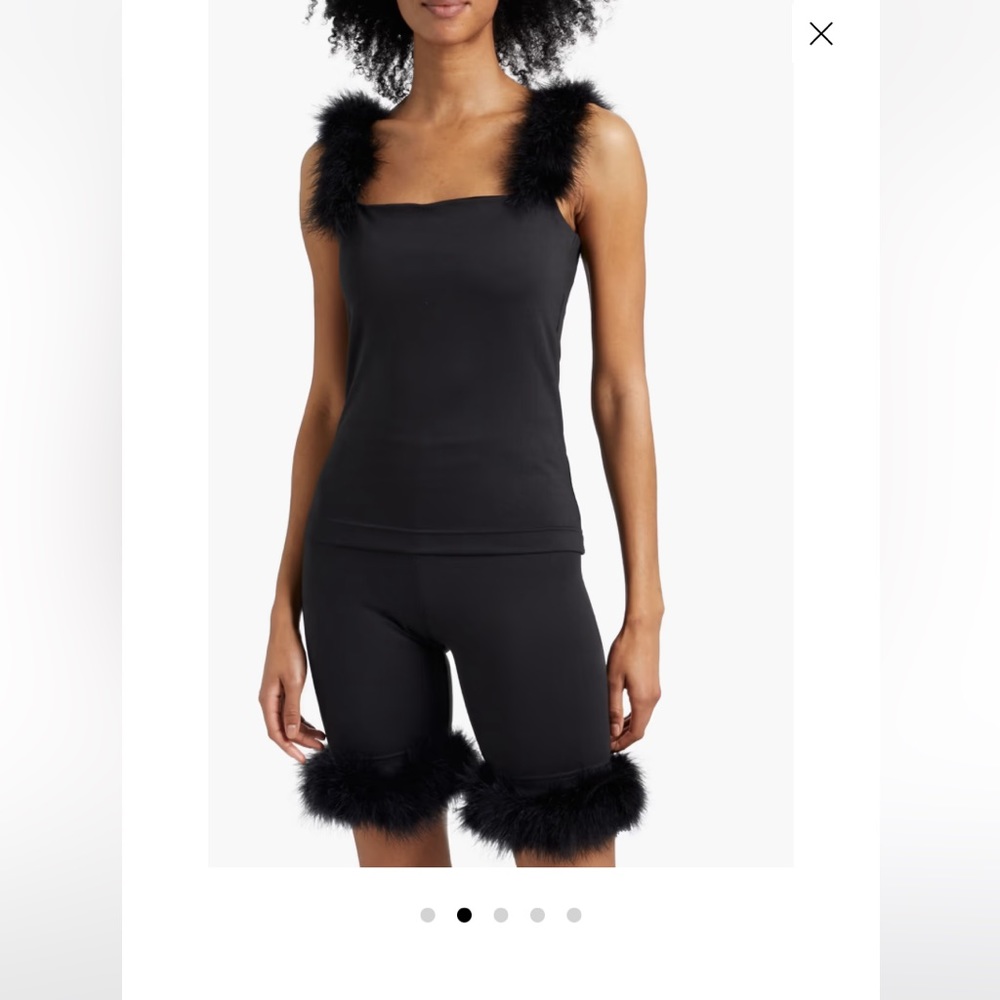 SLEEPER
Feather-trimmed jersey pajama set